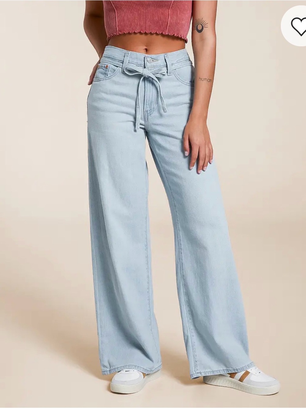 NWT Levi's XL light Blue Wide leg Tie-Waist Jeans - Women's